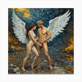 Angels Of Love, Vincent Van Gogh Style and Technique Canvas Print