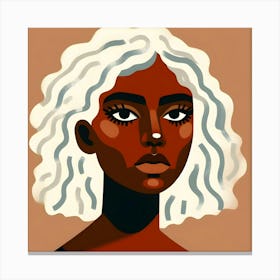 Black Woman With White Hair Portrait Canvas Print