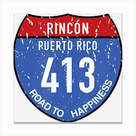 Rinc�N Puerto Rico Road To Happiness 413 Canvas Print