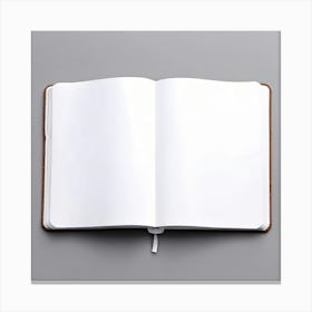 Mock Up Blank Pages Open Book Spread Unmarked Writable Notebook Journal White Clean Min (4) Canvas Print