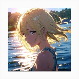 Default Open Water Blonde Art Print 0 Canvas Print