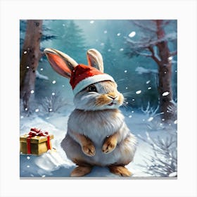 Christmas Bunny Canvas Print