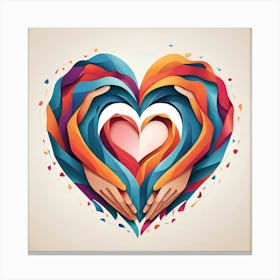 Love Heart With Hands Canvas Print