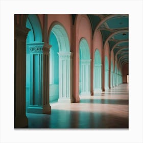 Pink And Blue Hallway 5 Canvas Print
