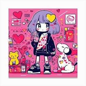 Kawaii Girl Canvas Print