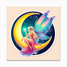 Fairy On The Moon 6 Canvas Print