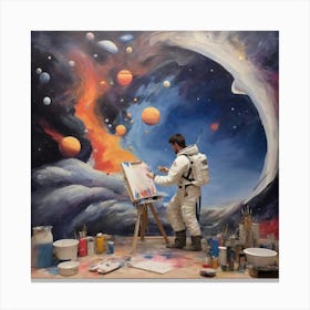 Astronaut Painting Canvas Print