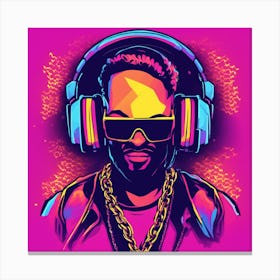 Dj With Headphones boom Canvas Print