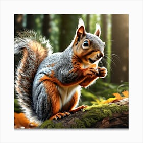 Squirrel In The Forest 386 Canvas Print