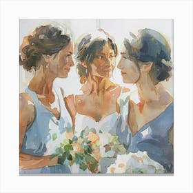 Watercolor Bride And Bridesmaids 1718374991 4 Canvas Print