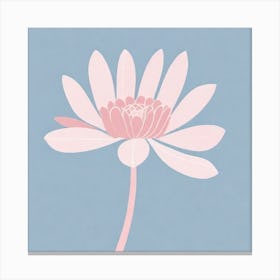 A White And Pink Flower In Minimalist Style Square Composition 359 Canvas Print