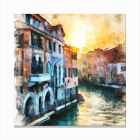 Watercolor Of Venice Canvas Print