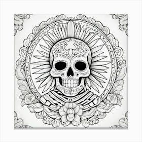 Day Of The Dead Skull 60 Canvas Print