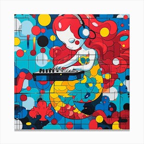 Dj Mermaid Canvas Print