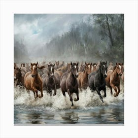 Herd Of Horses 5 Canvas Print