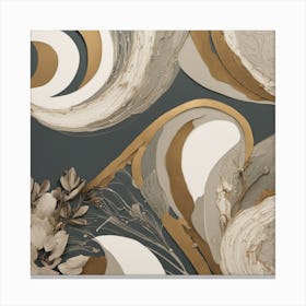 Abstract Gold And White Painting Canvas Print