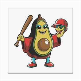 Avocado Baseball Player Canvas Print
