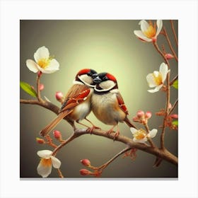 Two Birds In Love Canvas Print
