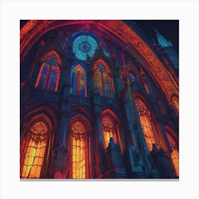 Church At Night Canvas Print