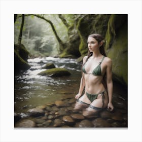 Elf In The Stream Canvas Print