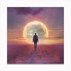 Man Walking In The Desert Canvas Print