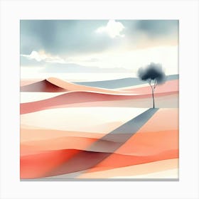 Lone Tree In The Desert Canvas Print