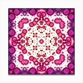 Pink Watercolor Flower Pattern From Bubbles 10 Canvas Print