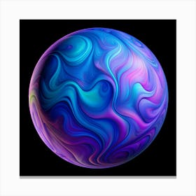 Abstract Blue And Purple Sphere Canvas Print