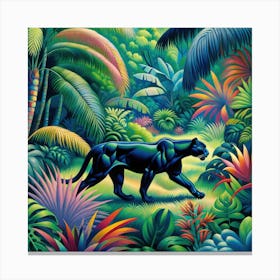 Panther into the Garden 1 Canvas Print