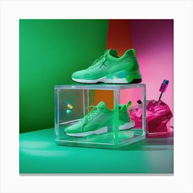 Neon Sneakers Canvas Print