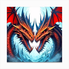 Dragons In Love Canvas Print