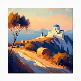 Aegean Landscape Painting Canvas Print