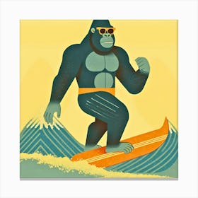 Gorilla Surfboarding Canvas Print