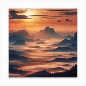 Sunrise In The Mountains 33 Canvas Print