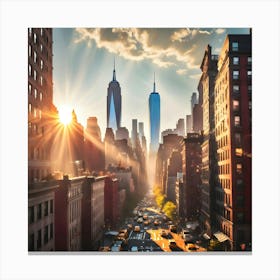 Sunrise Over New York City Canvas Print