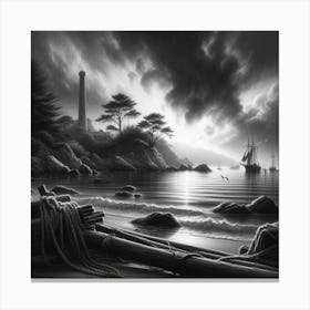 Black And White Painting 2 Canvas Print