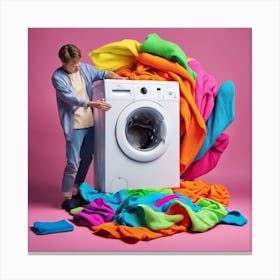 Rainbow Washing Machine Canvas Print