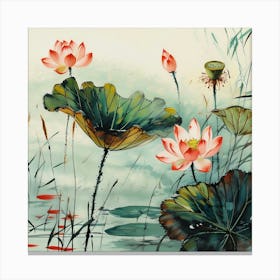 Lotus Flower Painting 4 Canvas Print