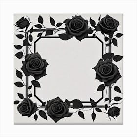 Black Roses Frame 3 Canvas Print