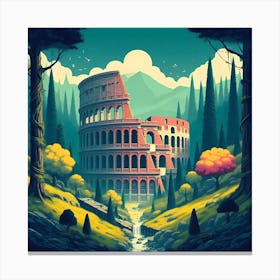 Colosseum In An Enchanted Forest 3 Canvas Print