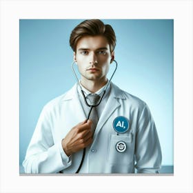 Doctor With Stethoscope Canvas Print