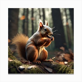 Squirrel In The Forest 334 Canvas Print