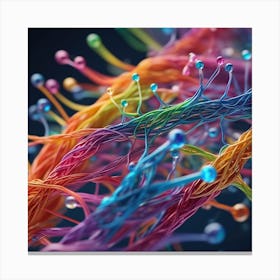 Colorful Strands Of Wires Canvas Print