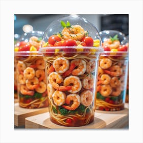 Food In Plastic Containers Canvas Print