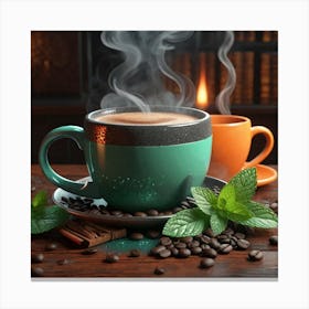 Coffee And Mint 1 Canvas Print