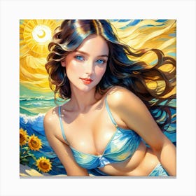 Girl In Bikini guj Canvas Print