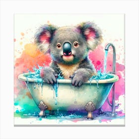 Koala Bathing In The Tub Canvas Print