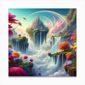 Rainbows And Flowers Canvas Print