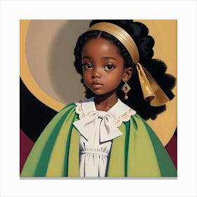 'The Little Girl In Green' Canvas Print