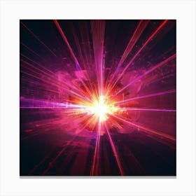 Laser Explosion Glitch Art 20 Canvas Print